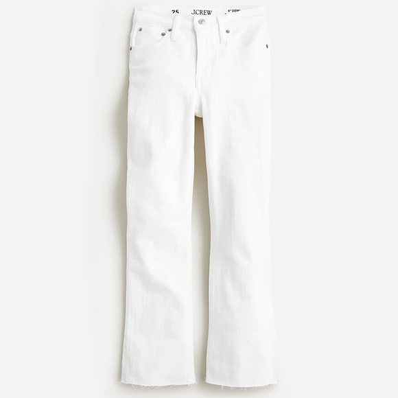 New JCREW Size 27 9" Demi-Boot Crop Jean in White Wash - $128 BQ301 - Picture 2 of 6